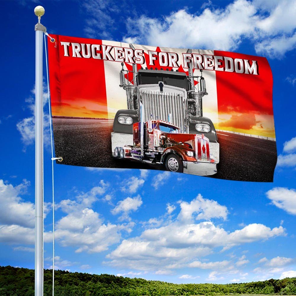 Canadian Freedom Convoy, Truckers For Freedom, Mandate Freedom Truck Grommet Flag THH3766GF - Image 2