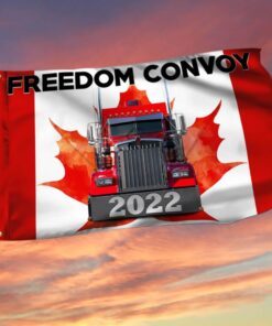 Canadian Freedom Convoy 2022 Flag, Truckers For Freedom, Mandate Freedom, Canadian Trucker Grommet Flag THB3752GF