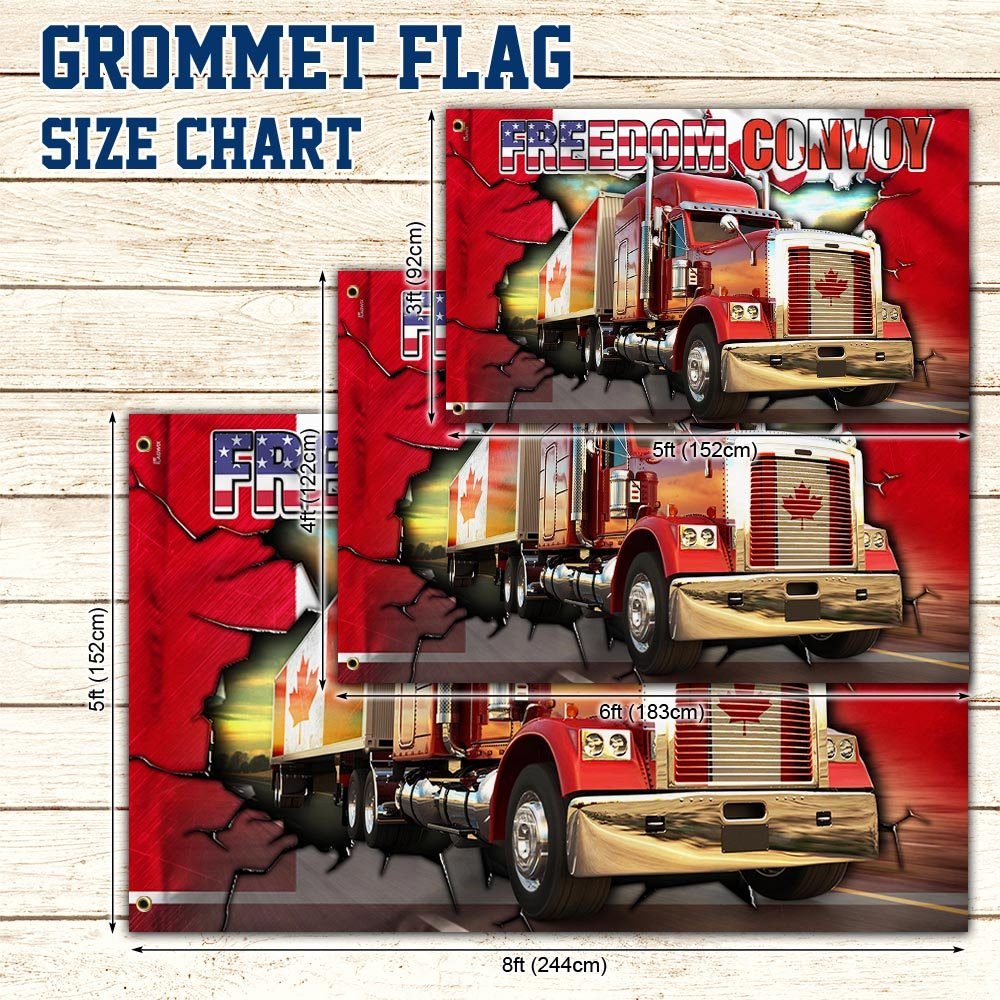 Canadian Freedom Convoy Flag, Truckers For Freedom, Mandate Freedom Truck Grommet Flag THH3750GFv3 - Image 5