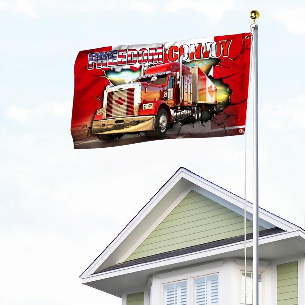 Canadian Freedom Convoy Flag, Truckers For Freedom, Mandate Freedom Truck Grommet Flag THH3750GFv3 - Image 4