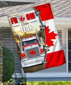 Canadian Truck Flag Freedom Convoy 2022 Freedom Over Fear MLH2215F