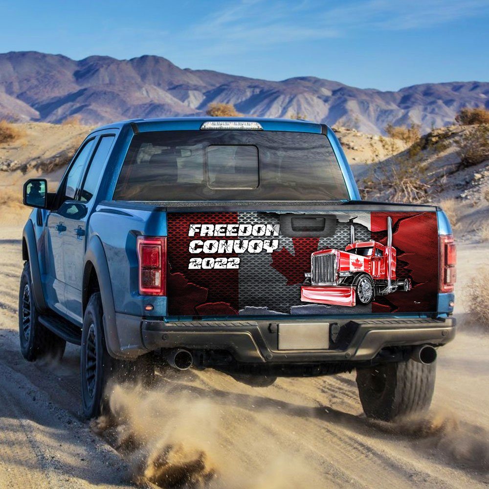 Canadian Trucker Truck Tailgate Decal Sticker Wrap Freedom Convoy 2022 DDH3281TD - Image 2