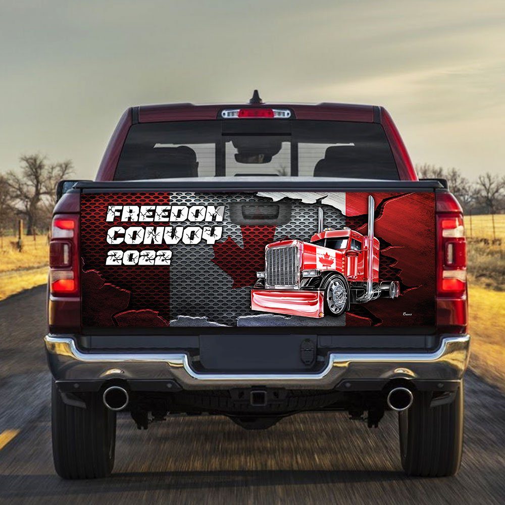 Canadian Trucker Truck Tailgate Decal Sticker Wrap Freedom Convoy 2022 DDH3281TD