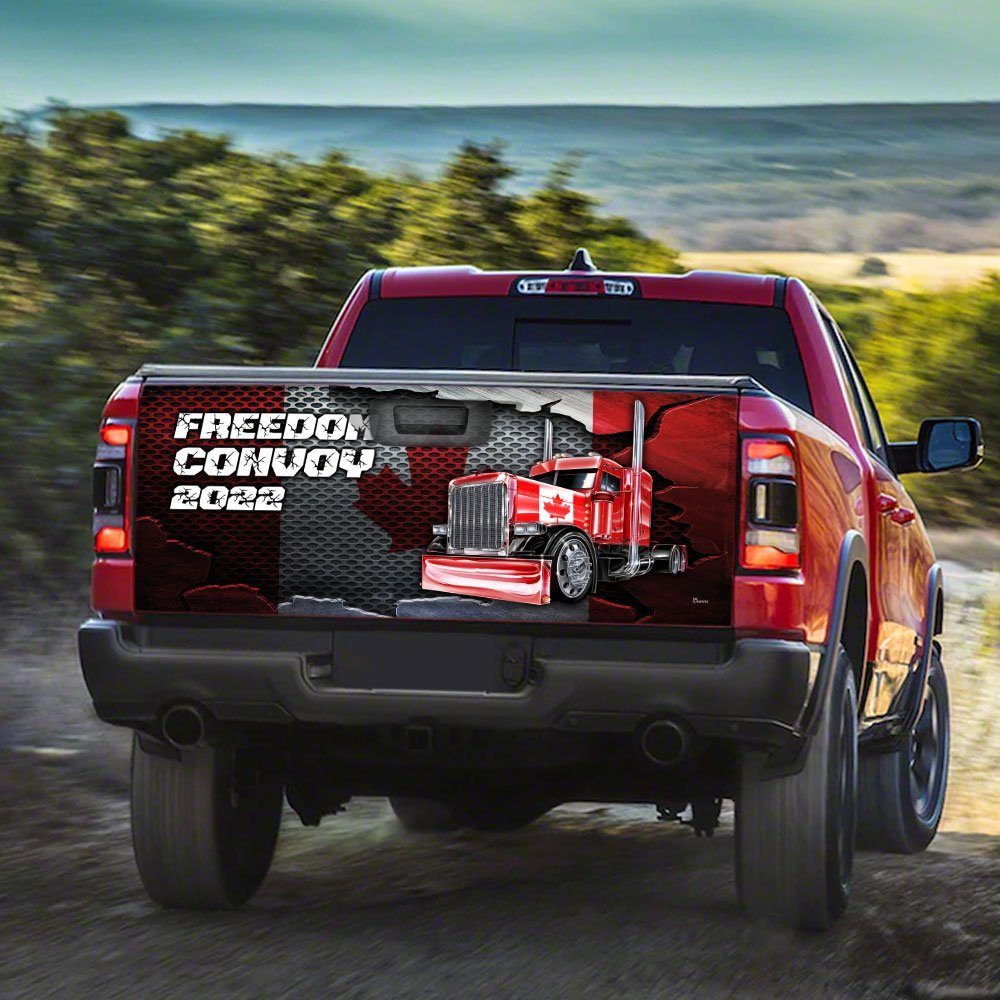 Canadian Trucker Truck Tailgate Decal Sticker Wrap Freedom Convoy 2022 DDH3281TD - Image 3