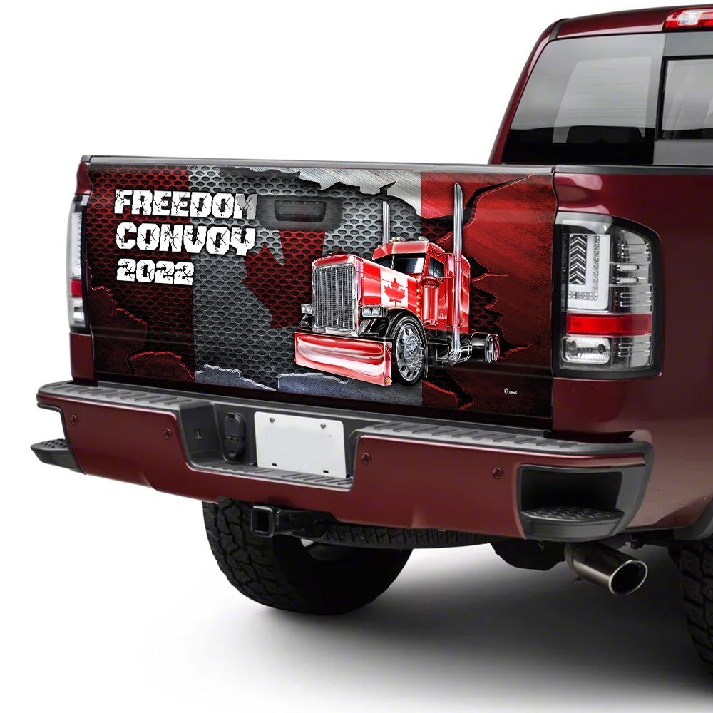 Canadian Trucker Truck Tailgate Decal Sticker Wrap Freedom Convoy 2022 DDH3281TD - Image 4