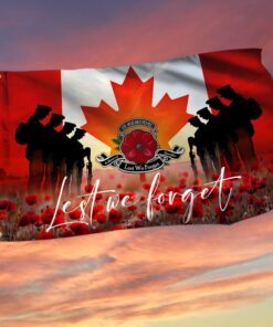 Canadian Veteran Grommet Flag In Memorial Lest We Forget BNN06GF