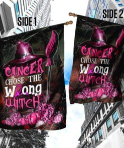 cancer chose the wrong witch flag 5017