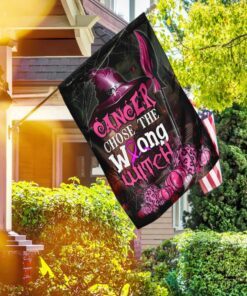 cancer chose the wrong witch flag 8673