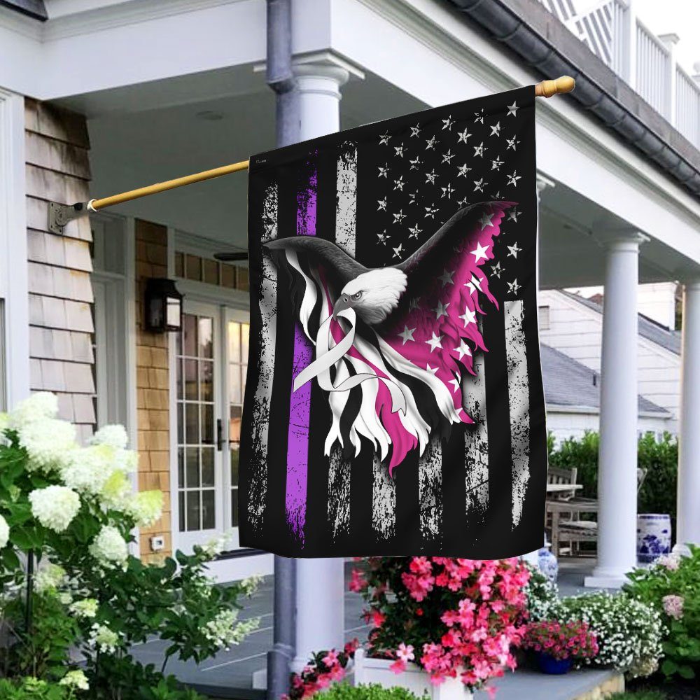 Cancer Ribbons Lung - Pancreatic - Breast Cancer Awareness Flag TRL179Fv2 - Image 2
