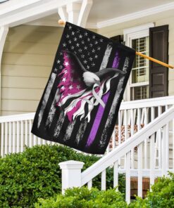 Cancer Ribbons Lung - Pancreatic - Breast Cancer Awareness Flag TRL179Fv2