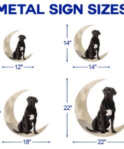 cane corso dog and moon hanging metal sign qnk879msv21 2265