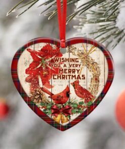 cardinal a very merry christmas ceramic ornament 2275
