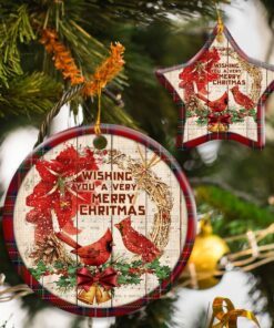 Cardinal A Very Merry Christmas Ceramic Ornament