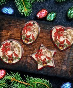 cardinal a very merry christmas ceramic ornament 7179