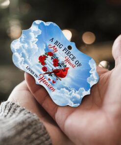 cardinal aluminum ornament a big piece of my heart lives in heaven qnn540ao 7848