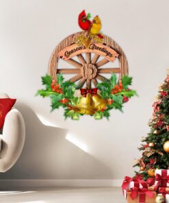 Cardinal Bird Hanging Metal Sign Love Round NNT147MS