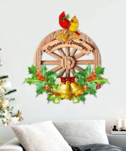 cardinal bird hanging metal sign love round nnt147ms 6770