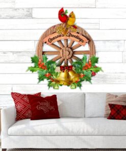 cardinal bird hanging metal sign love round nnt147ms 7557