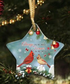 cardinal ceramic ornament always on my mind forever in my heart lha1829o 4400