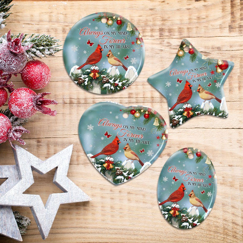 Cardinal Ceramic Ornament Always On My Mind Forever In My Heart LHA1829O - Image 6