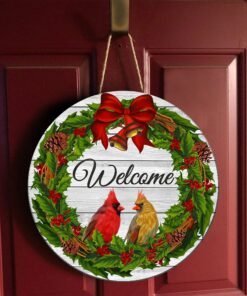 Cardinal Christmas Welcome Wooden Sign PS1210T4WD1