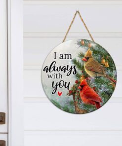 Cardinal Couple Round Wooden Sign NTB393WD