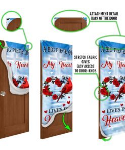 cardinal door cover, a big piece of my heart lives in heaven qnn540d 2481
