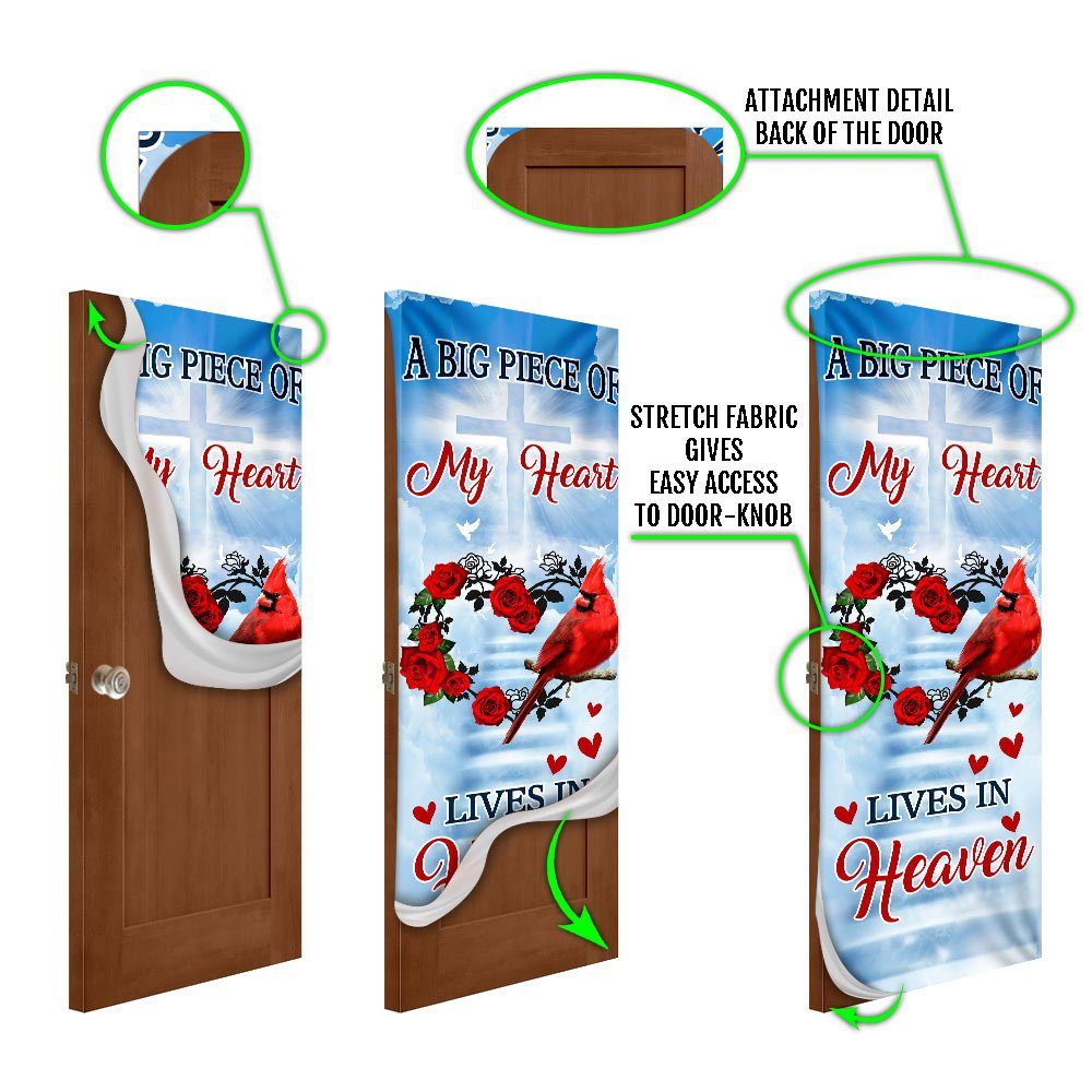 Cardinal Door Cover, A Big Piece Of My Heart Lives In Heaven QNN540D - Image 6
