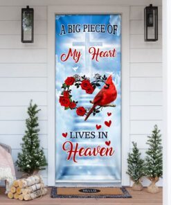 cardinal door cover, a big piece of my heart lives in heaven qnn540d 3826
