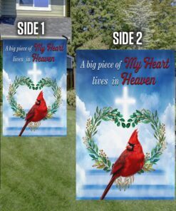 cardinal flag, a big piece of my heart lives in heaven qnv26f 2329