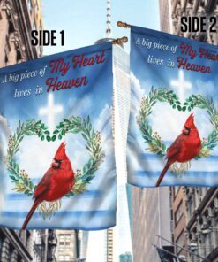 cardinal flag, a big piece of my heart lives in heaven qnv26f 3232