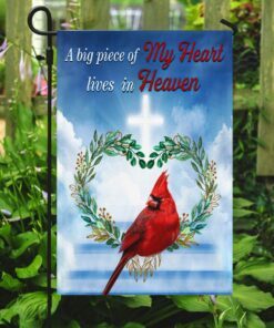 cardinal flag, a big piece of my heart lives in heaven qnv26f 4803