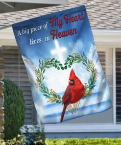 cardinal flag, a big piece of my heart lives in heaven qnv26f 8997