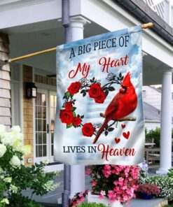 Cardinal Flag A Big Piece Of My Heart Lives In Heaven QNN540F