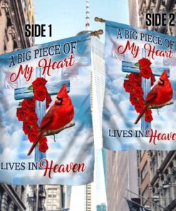 cardinal flag a big piece of my heart lives in heaven qnn843f 4093