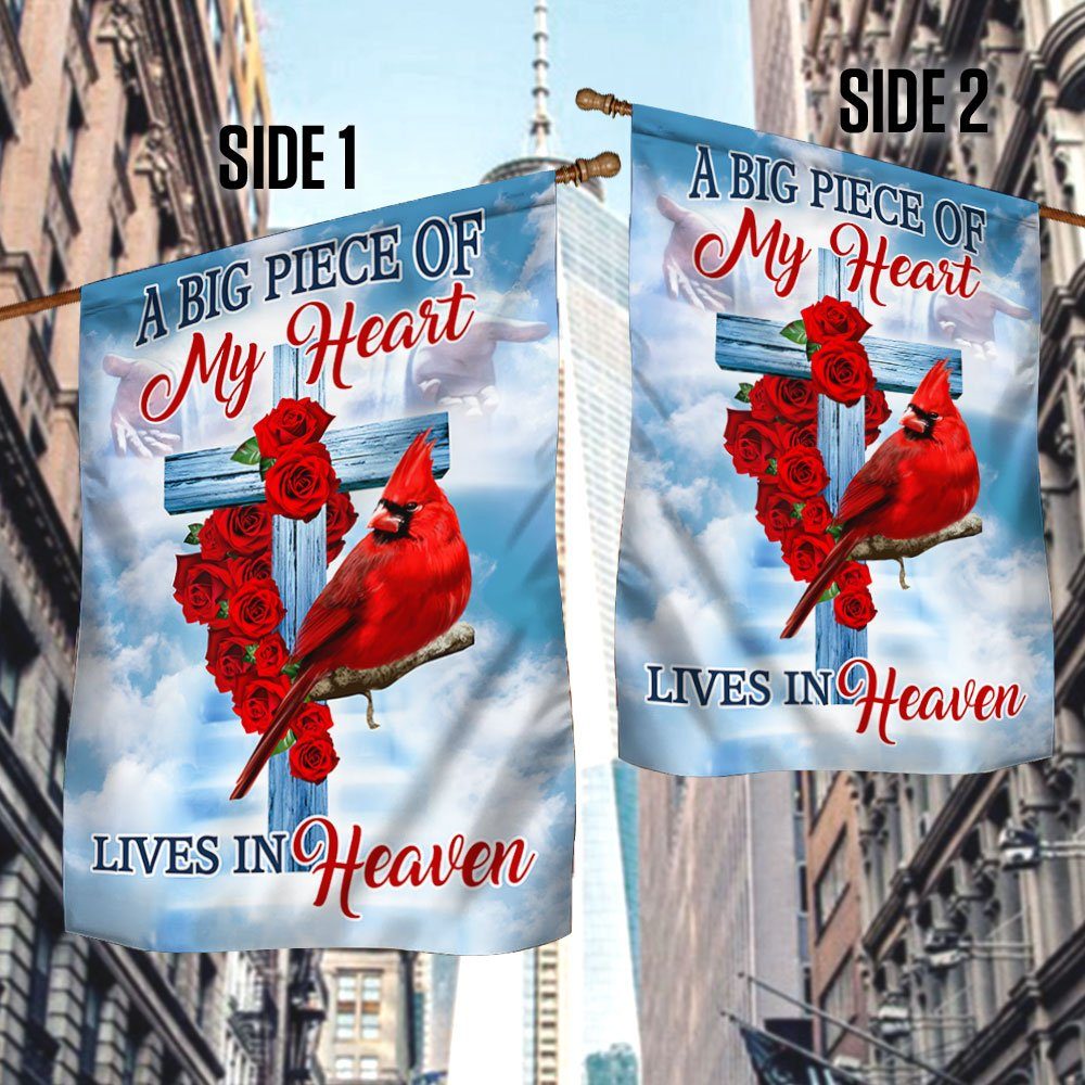 Cardinal Flag A Big Piece Of My Heart Lives In Heaven QNN843F - Image 3