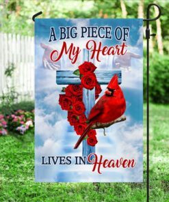 cardinal flag a big piece of my heart lives in heaven qnn843f 5126
