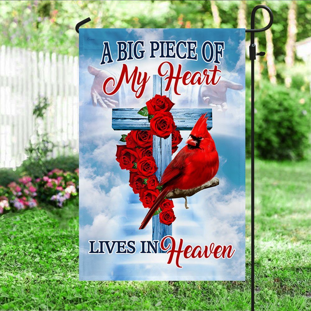 Cardinal Flag A Big Piece Of My Heart Lives In Heaven QNN843F - Image 4