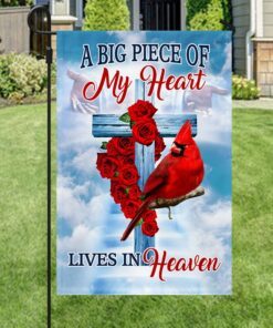cardinal flag a big piece of my heart lives in heaven qnn843f 7004