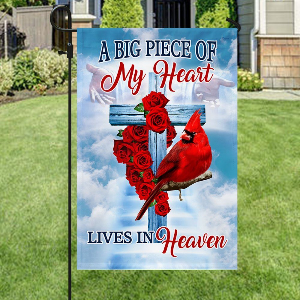 Cardinal Flag A Big Piece Of My Heart Lives In Heaven QNN843F - Image 5