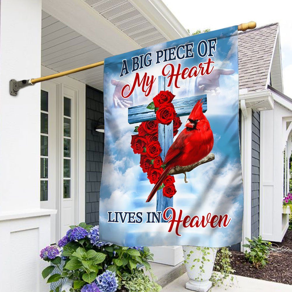 Cardinal Flag A Big Piece Of My Heart Lives In Heaven QNN843F - Image 2