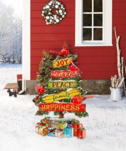 Cardinal Garden Metal Sign Christmas Tree NNT155MS