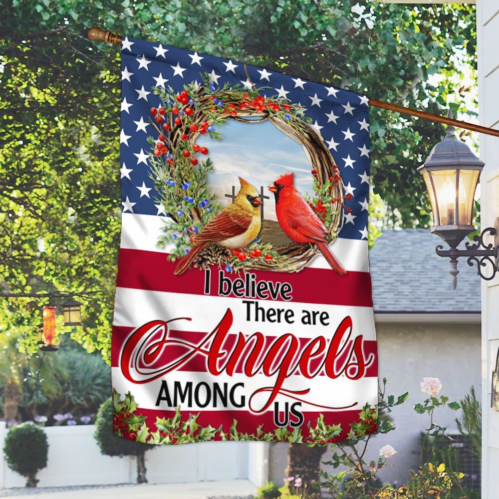 Cardinal I Believe There Are Angels Among Us Flag MLN78F - Image 2