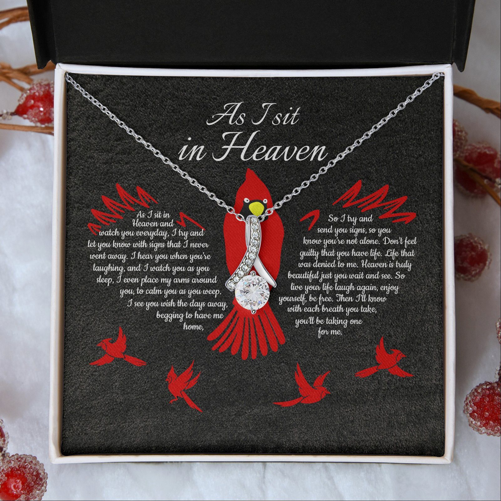 Cardinal Love In Heaven Necklace As I Sit In Heaven LNT709NL - Image 6