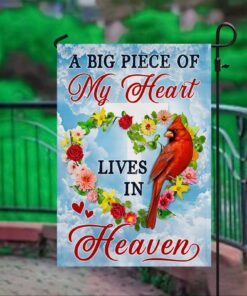 Cardinal Memorial A Big Piece Of My Heart Lives In Heaven Flag MLN1290F