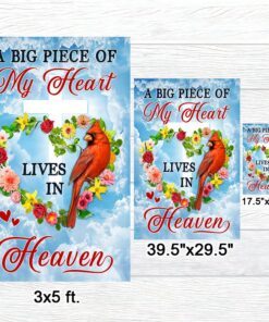 cardinal memorial a big piece of my heart lives in heaven flag mln1290f 5850