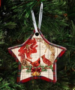 cardinal merry christmas ceramic ornament 1955