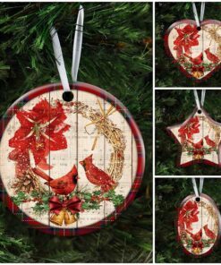 cardinal merry christmas ceramic ornament 2926