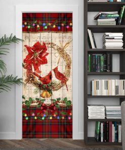 cardinal merry christmas door cover 7931