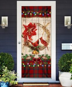 cardinal merry christmas door cover 8401